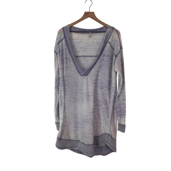 Free People Intimates Purple Lightweight Sweater Sleepshirt Size XS Flawed - Picture 1 of 4